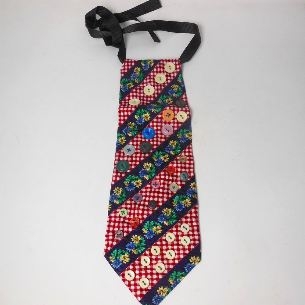 Woman's Beaded pendent tie, hand beaded necklace, handcrafted  neckwear, unique